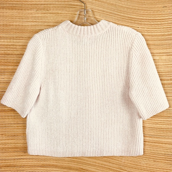 STAUD Short Sleeves Pearl Embellished Mock Neck As Seen On TV Sweater Size L - Picture 6 of 11